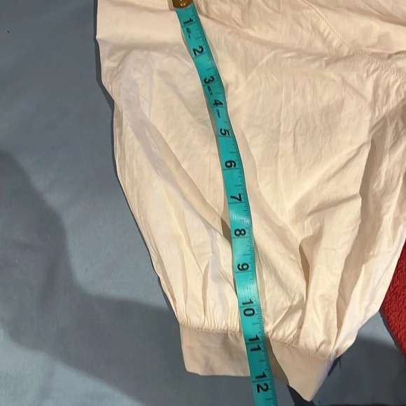 Violet Puff Sleeve  Gauze Peasant Dress Beige Sz Large - Picture 6 of 14